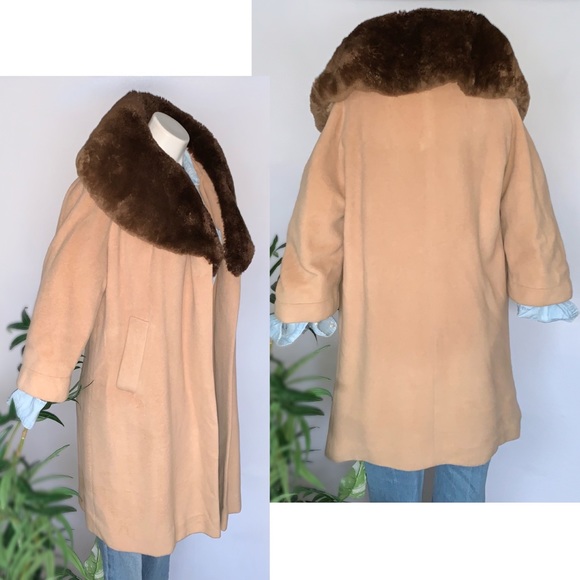 v i n t a g e :: Glamorous Soft Luxe Wool Thick Fur Collar Coat - Picture 14 of 16